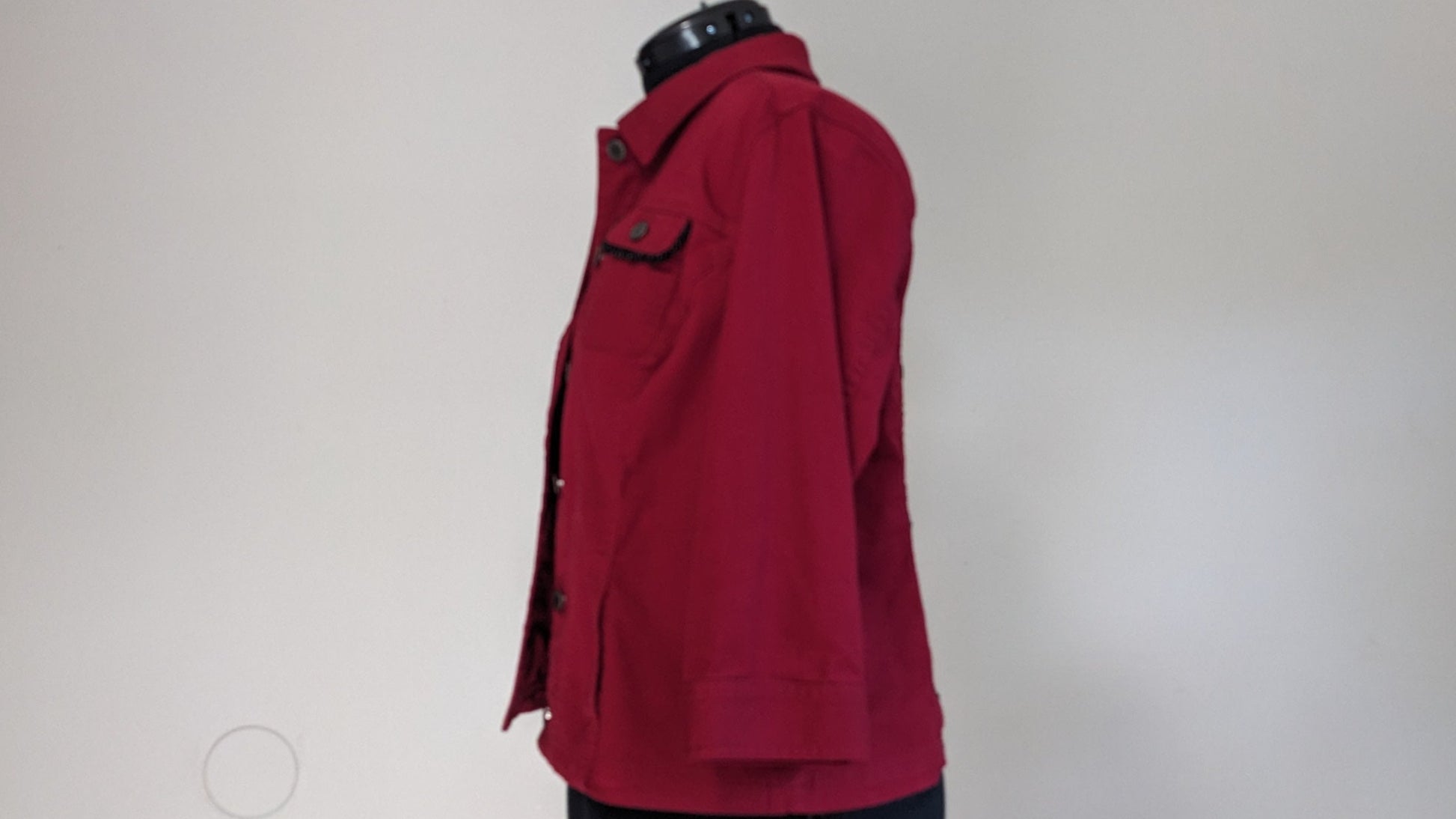 Red and black sequin button up jacket