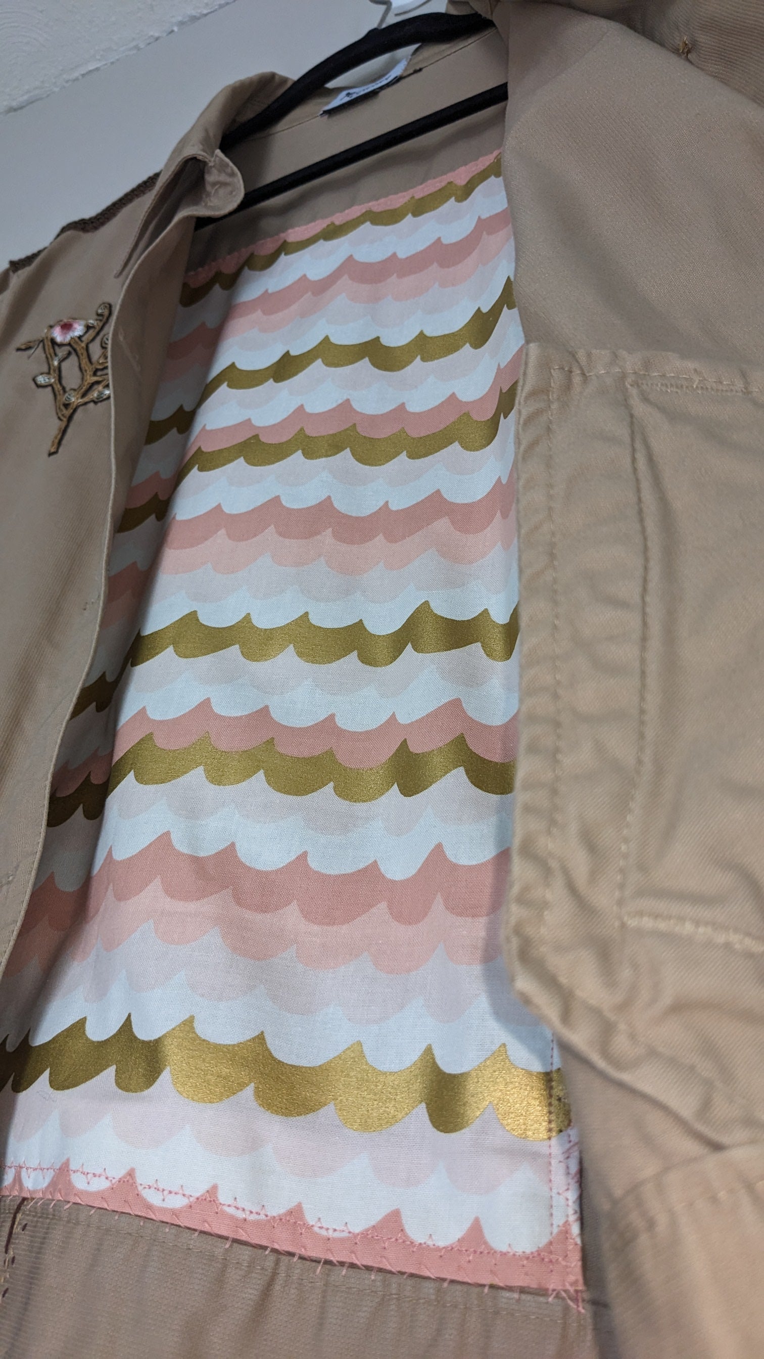 Cherry Blossom Tan Button Up Jacket