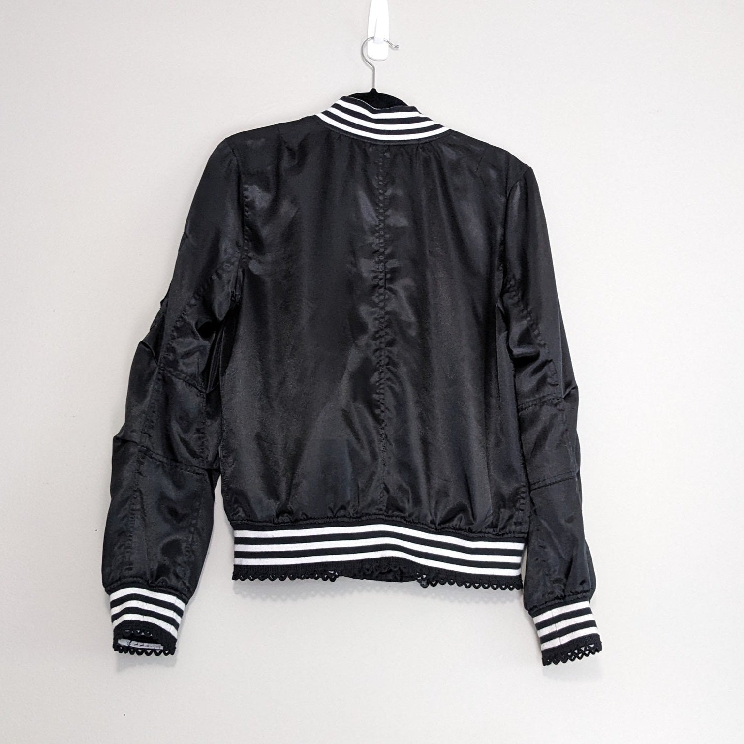 Black Zip Up with Skull and Lace