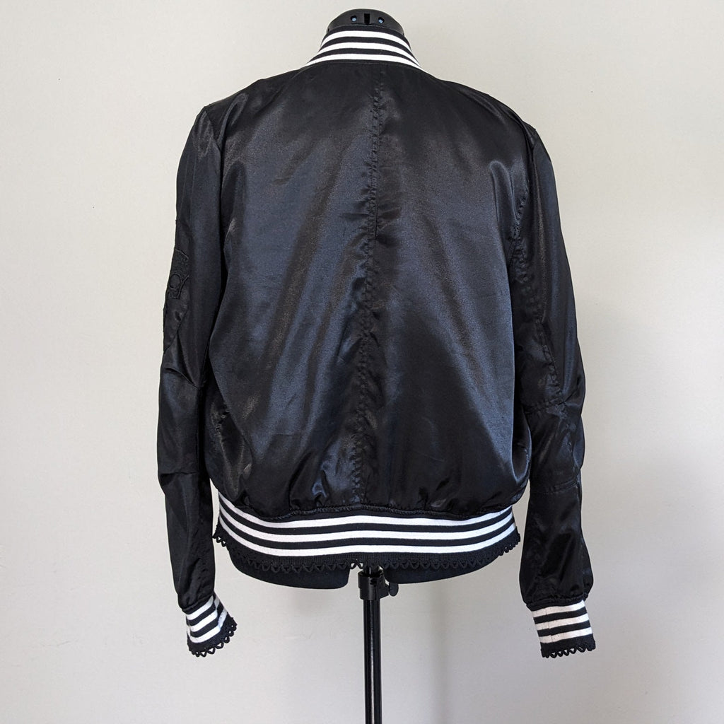 Black Zip Up with Skull and Lace