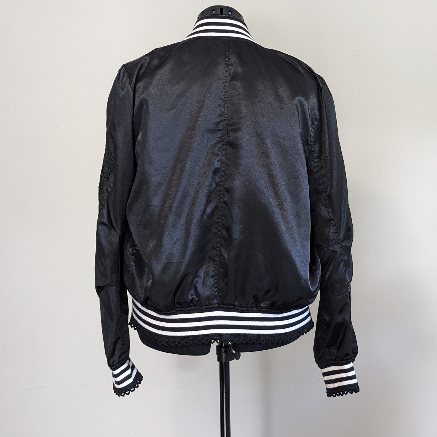 Black Zip Up with Skull and Lace