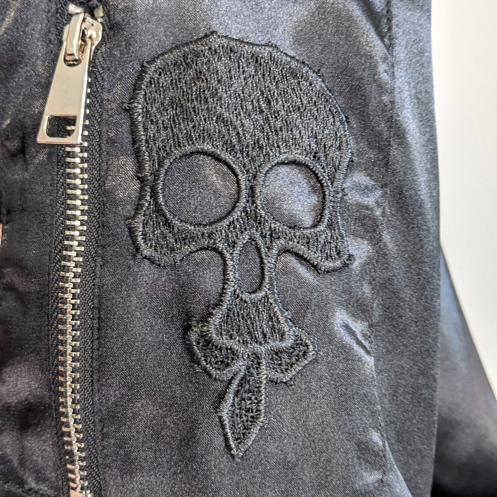 Black Zip Up with Skull and Lace