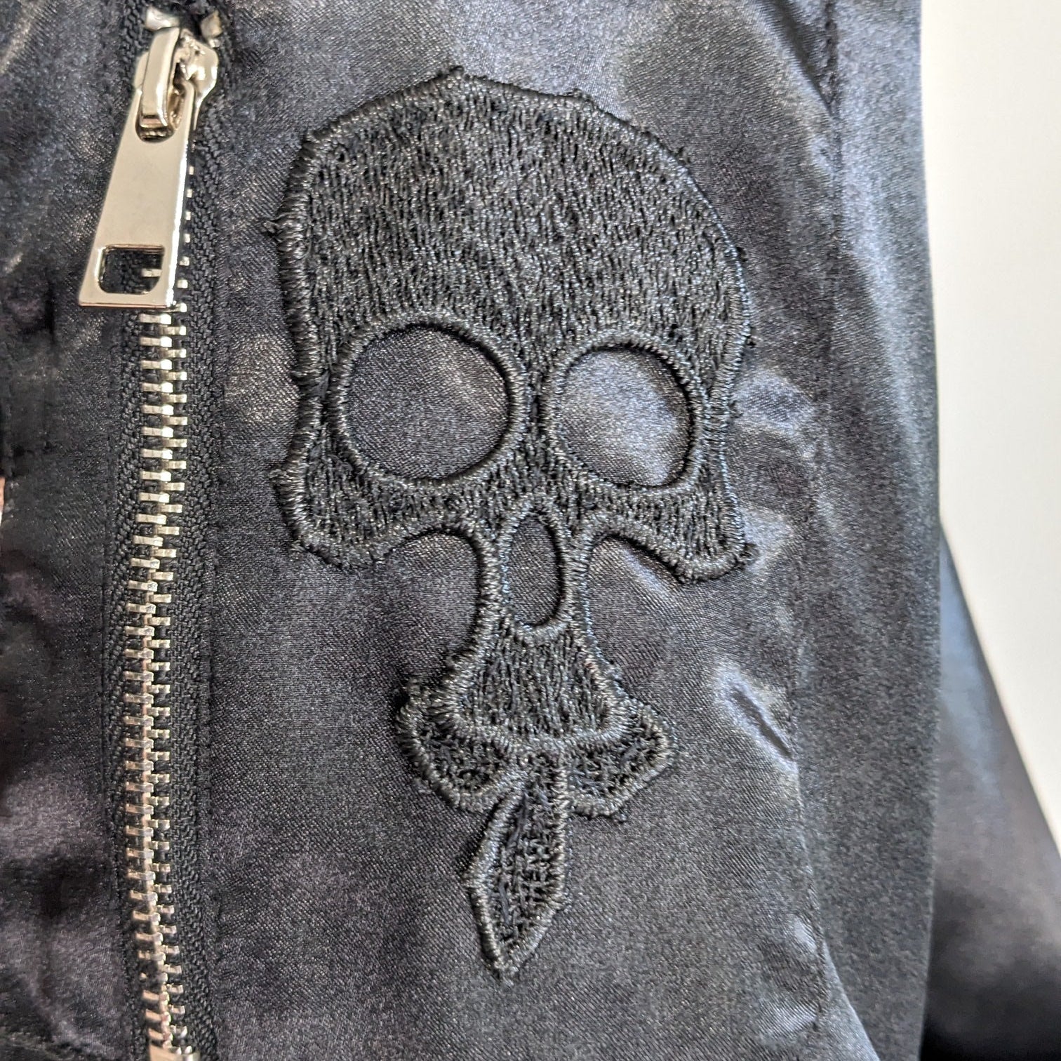 Black Zip Up with Skull and Lace