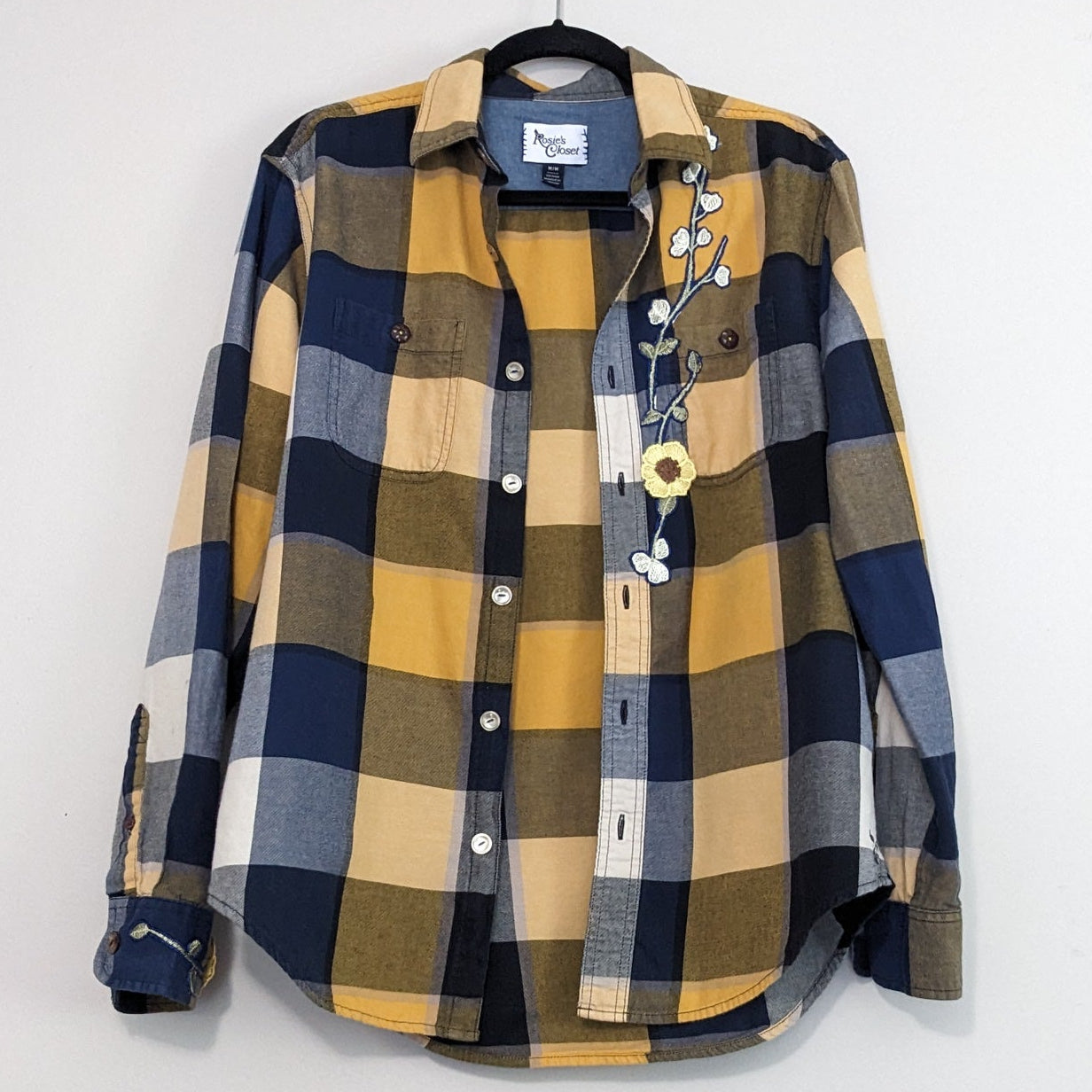 Sunflower button-up plaid shirt