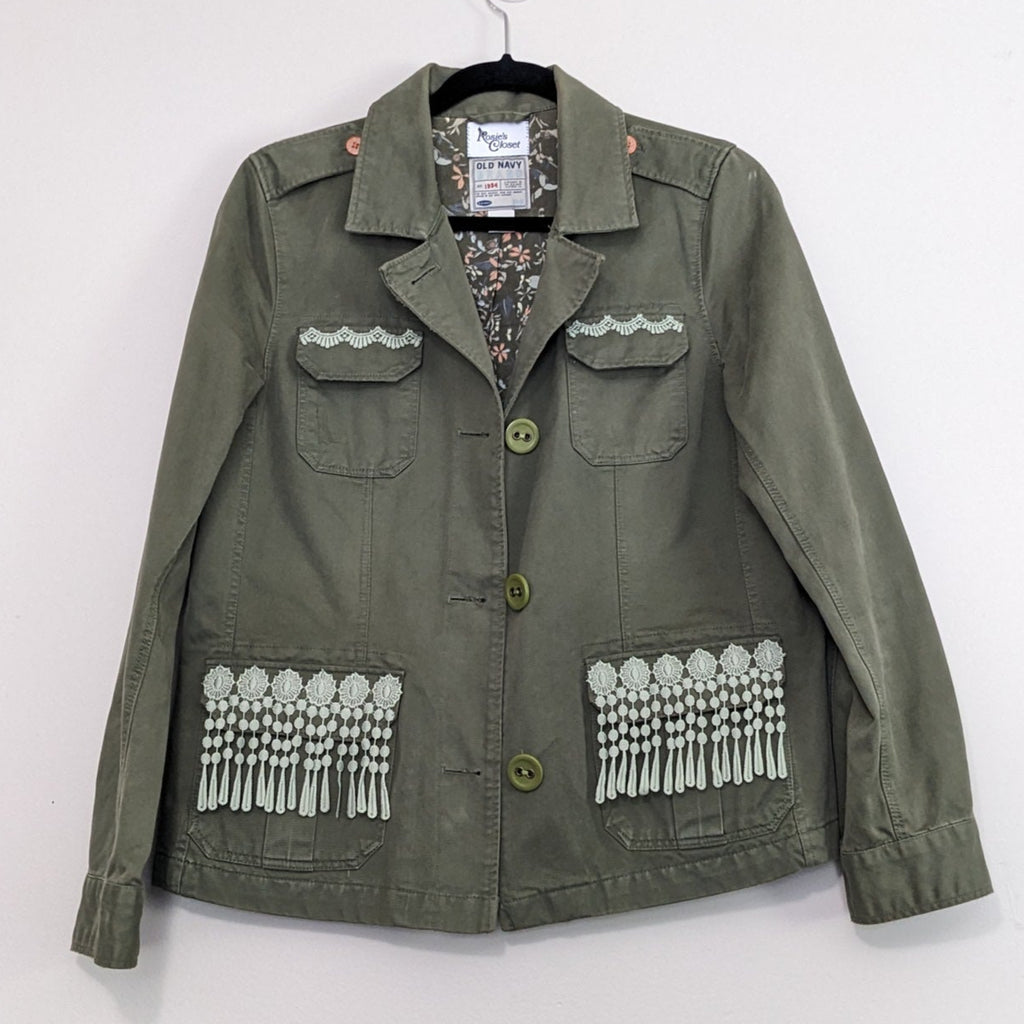 Green Jacket with lace detailing