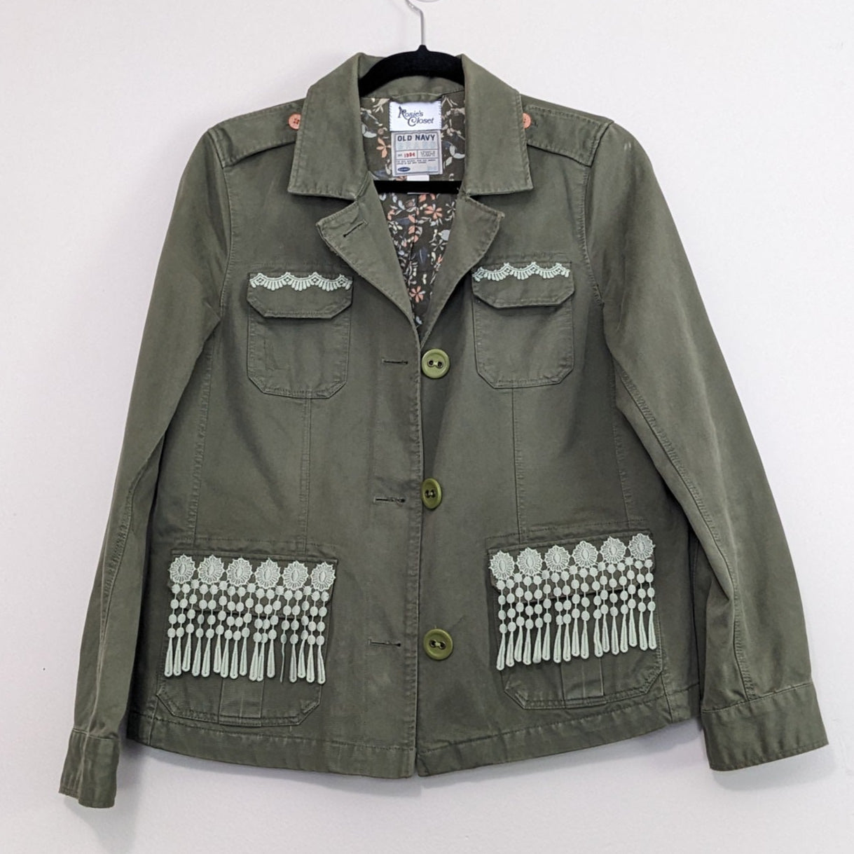 Green Jacket with lace detailing