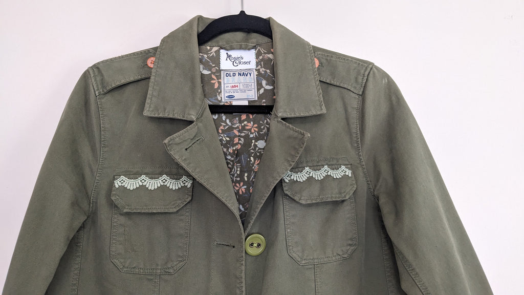 Green Jacket with lace detailing
