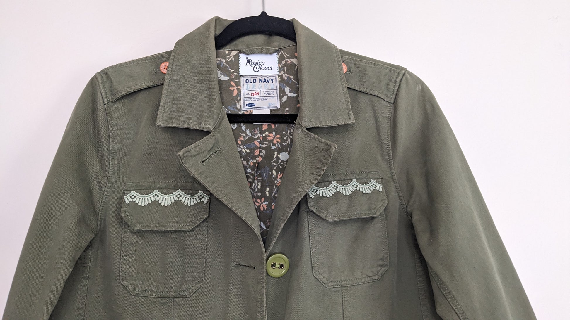 Green Jacket with lace detailing