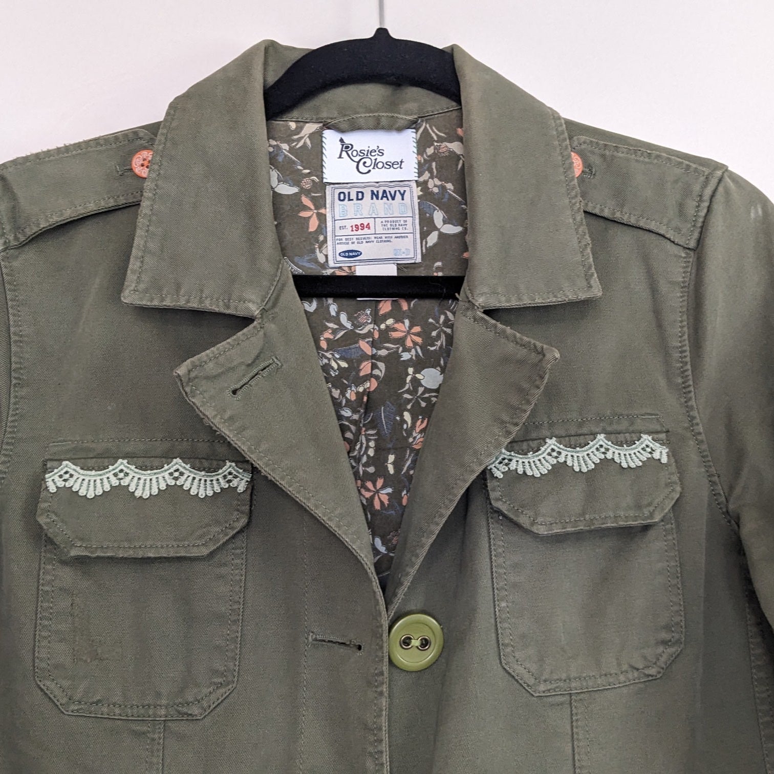 Green Jacket with lace detailing