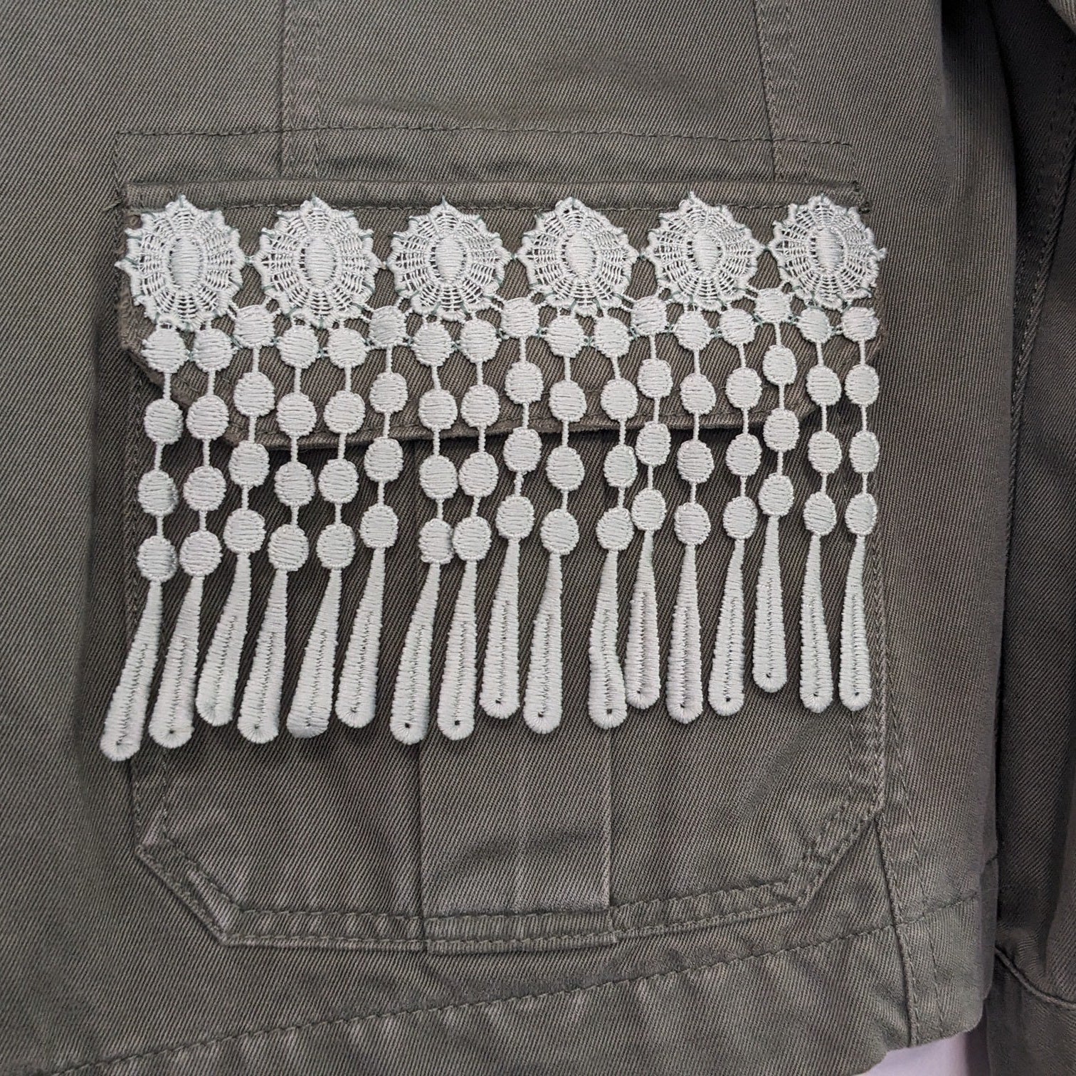 Green Jacket with lace detailing